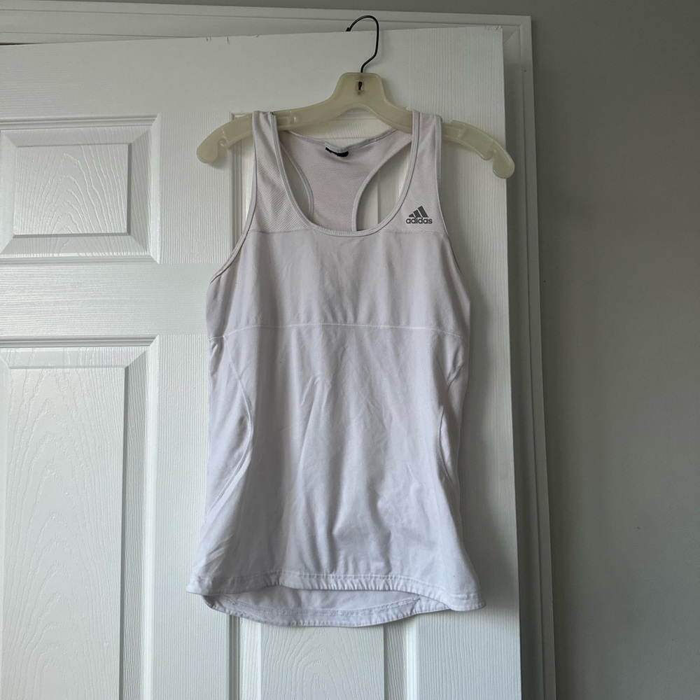 White Adidas Running Tank Top